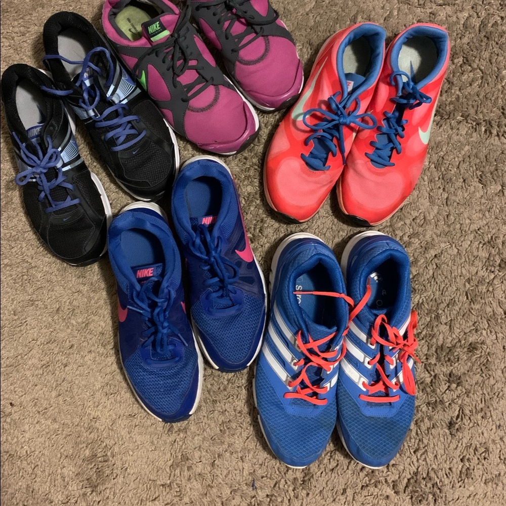 Nike and Addidas tennis shoes size 11